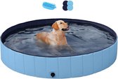 hondenzwembad, kinderbadje, hondenbadje, opvouwbaar zwembad, badkuip, waterbekken voor honden, XXL - 160 x 30 cm, blauw