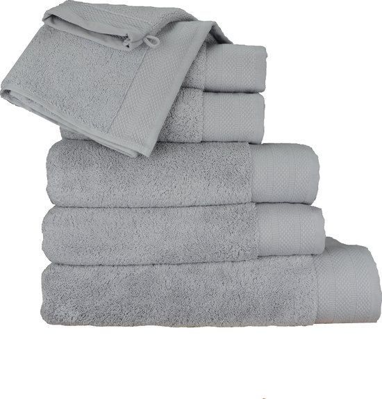 ARTG Towelzz - Complete Deluxe SET - 700 grams - Washandjes - Handdoeken - Gastendoekjes - Badhanddoeken - Strandlakens - Licht Grijs - Light Grey - 28 stuks verschillende maten