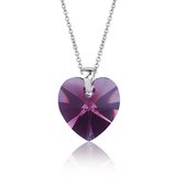 Montebello Ketting Fleur HZ524 - Swarovski® Hart - 925 Zilver Gerhod. - Ø14mm - 50cm