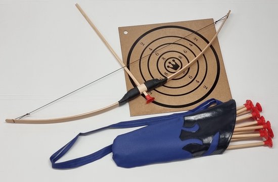 équipement d'arc et de flèche avec cible et carquois arrière pour flèches  avec 13 flèches | bol