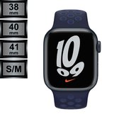 Compatible Apple Watch Bandje - Silicone Sportbandje Nike Look - Apple iWatch 38/40/41mm S/M - Midnight Navy / Mystic Navy