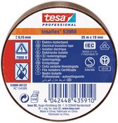 Tesa elektrische isolatietape 19mm x 25m - bruin