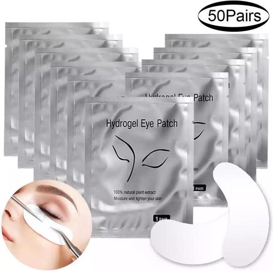 50 paires (100 pièces) EYE PADS- EYE GEL PATCH-autocollant de cils - Eye Pad Patches- FLUFF FREE- Lashes - Gel Pads- Eye Pads-