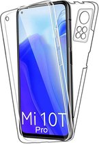 Xiaomi Mi 10T Pro 5G Hoesje en Screenprotector in 1 - Xiaomi Mi 10T Pro 5G Case 360 graden Transparant