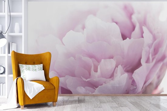 Papier peint Papier peint photo en vinyle - Gros plan d'une pivoine rose largeur 330 cm x hauteur 220 cm - Tirage photo sur papier peint (disponible en 7 tailles)
