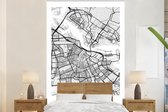 Behang - Fotobehang Stadskaart - Amsterdam - Grijs - Wit - Breedte 195 cm x hoogte 300 cm - Plattegrond