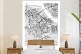 Behang - Fotobehang Stadskaart - Spijkenisse - Grijs - Wit - Breedte 170 cm x hoogte 260 cm - Plattegrond