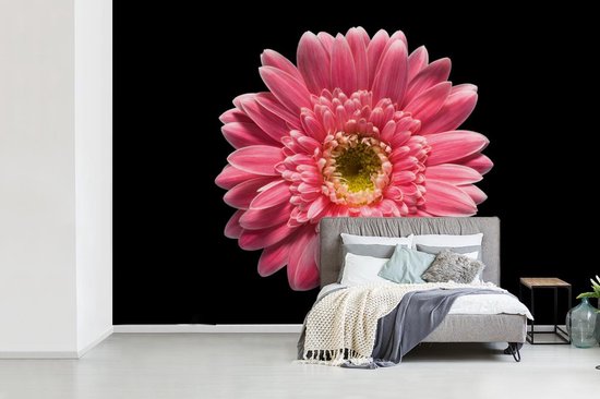 Papier peint Papier peint photo en vinyle - Fleur rose sur fond noir largeur 420 cm x hauteur 280 cm - Tirage photo sur papier peint (disponible en 7 tailles)