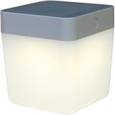 LUTEC Table Cube - Draagbare LED solarlamp - zilver