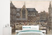 Fond d' écran - Papier peint photo - la place du Dam à Amsterdam - Peinture de Hendrik - Largeur 300 cm x hauteur 240 cm