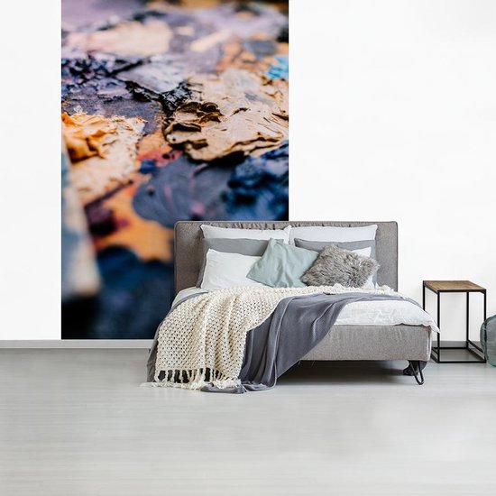 Behang - Fotobehang Afgebladerde Olieverf - Breedte 180 cm x hoogte 280 cm
