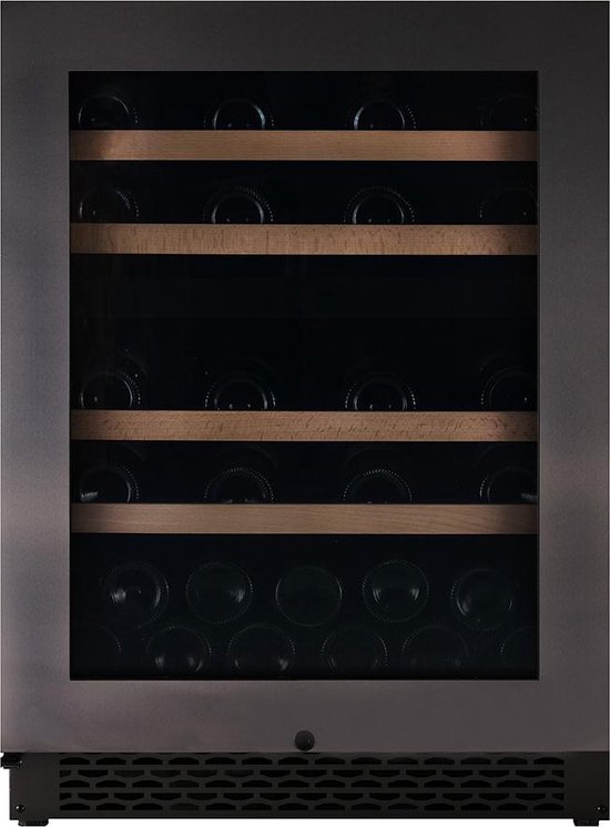 Koelkast: Pevino NG 39 flessen- Wijnklimaatkast  2 T° - Greeploos - Zwart Staal, van het merk Pevino