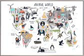 JUNIQE - Poster met kunststof lijst Animal Kingdom -40x60 /Kleurrijk