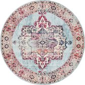 Vloerkleed rond vintage 200cm wit rood perzisch oosters tapijt