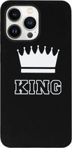 ADEL Siliconen Back Cover Softcase Hoesje Geschikt voor iPhone 13 Pro Max - King