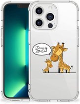 Hoesje Bumper iPhone 13 Pro Max Telefoon Hoesje met doorzichtige rand Giraffe