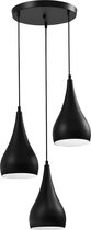 QUVIO Hanglamp retro - Lampen - Plafondlamp - Verlichting - Verlichting plafondlampen - Keukenverlichting - Lamp - E27 - Met 3 Lichtpunten - Voor binnen - 16 x 27 cm (dxh) per kap - Metaal - 
