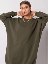 LANGE KHAKI OVERSIZED DAMES SWEATER / SWEATSHIRT ONE SIZE