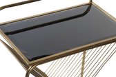 Bijzettafel DKD Home Decor Kristal Zwart Gouden Metaal (48 x 30 x 63 cm)