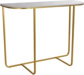 Eettafel - console table metal marble 98x35x77 white - metaal