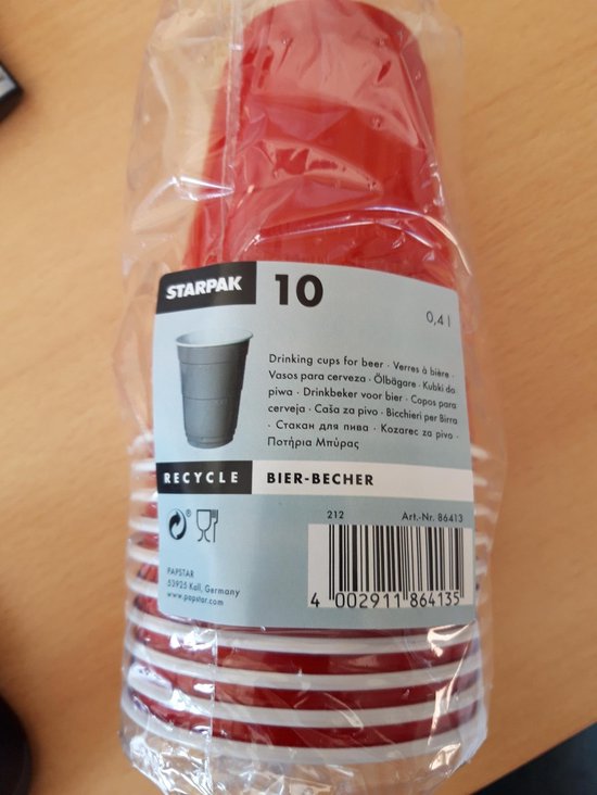 RED CUP BEKERS 475 ML PAPSTAR (160 STUKS) HERBRUIKBAAR.