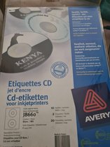 Avery CD-etiketten voor inkjetprinters wit 10vellen