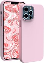 Hoesje Geschikt voor iPhone 13 Pro – Liquid siliconen backcover – Licht Roze