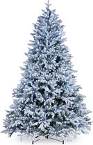 Bol.com Snowy Hamilton kunstkerstboom - 183 cm - groen - Ø 152 cm - 2.585 tips - 350 ledlampjes - besneeuwd - metalen voet aanbieding