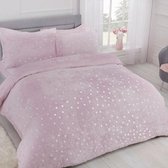 Super zachte fleece dekbedovertrek dots blush pink / Lits-jumeaux