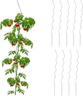 Relaxdays Plantensteun spiraal - 10 stuks - voor tomaten - plantenstok - weervast - ijzer