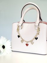 XARI Collections - 'Amor' Bag Charm - Chain Charm - Handgemaakte Tashanger - Ketting voor handtas - Tas Charm - hanger - Bedeltjes - Hart ketting - Liefde - Hartjes ketting - Purse