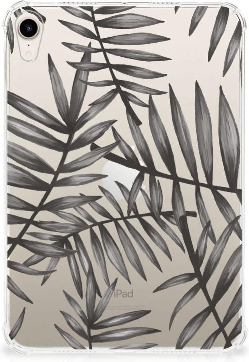 Apple iPad mini 6 (2021) Siliconen Hoesje Leaves Grey