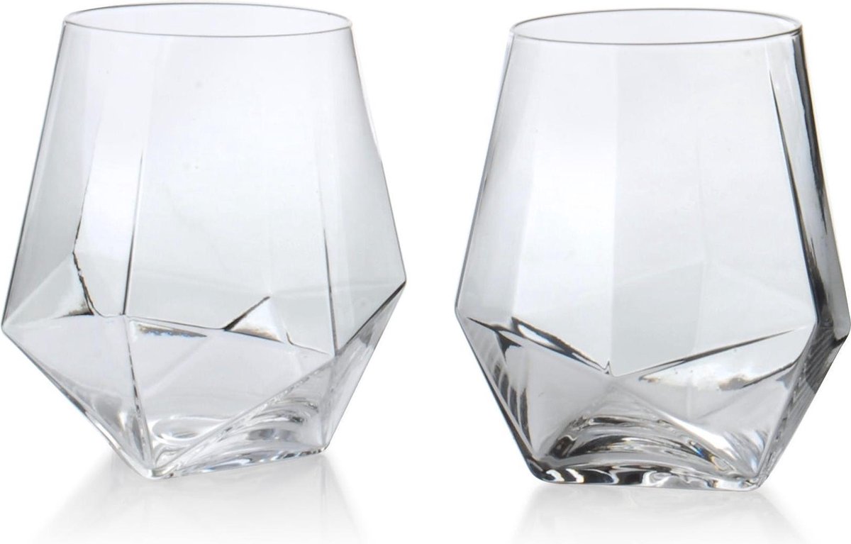 Lucy’s Living Luxe ADEL Waterglazen – set van 2 – 500 ml - glas – glazen – dineren – drank – koken – tafelen