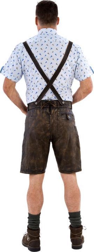 Lederhose short Ralf dark brown including braces