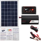 Cortonic - Zonnepaneel Systeem - 12V/24V - Omvormer Set - 60A - met Accu - Camper - 18V 20W