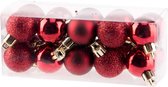 Veluw Kerstballen Mix Rood - Ø3cm ( Set van 20 )