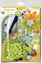 Scrapbook papier - Bo Bunny toy box ephemera - 3 stuk