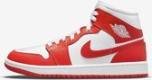 Nike Air Jordan 1 Mid, White/Habanero Red-White, Kentucky Red, BQ6472 116, EUR 40.5