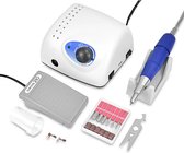 Edoir Elektrische Nagelvijl - Nagelfrees - Manicure Set - Met Voetpedaal - Met Opzetstukken - Blauw