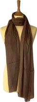 Pashmina sjaal effen - donkerbruine sjaal geweven van 100% kasjmier