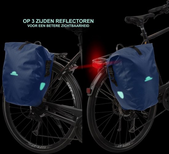 Dutch Mountains Enkele Fietstas - 100% Waterdichte Fietstas en Schoudertas in 1 - 24 Liter - Blauw van Dutch Mountains — afbeelding 4