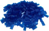 100 Bouwstenen 2x4 | Transparant Blauw | compatibel met Lego | SmallBricks