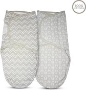 Babyrani Inbakerdoek 2-pack - Inbakerslaapzak 0-3 maanden - Baby Deken - Babydeken - 100% Katoen - Grijs