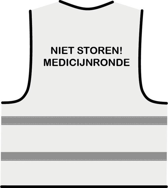 Medicatie hesje wit - polyester - one size maat - reflecterend