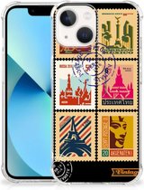 Telefoonhoesje geschikt voor iPhone 13 mini Leuk TPU Backcase met transparante rand Postzegels