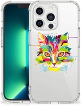 Silicone Case iPhone 13 Pro Max Smartphone hoesje met doorzichtige rand Cat Color