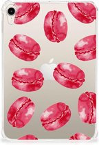 Tablet Hoes Apple iPad mini 6 (2021) Back cover met naam Pink Macarons met transparant zijkanten