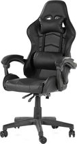 Bol.com Game Stoel - Gaming Stoel - Gaming Chair - Zwart - Bureaustoel Met Nekkussen & Verstelbaar Rugkussen - Instelbare Zithoo... aanbieding