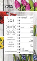 MGPcards - Omleg-weekkalender 2022 - Week begint op Zondag - Bloemen