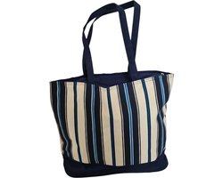 Shopper - Boodschappentas - Gestreept Blauw